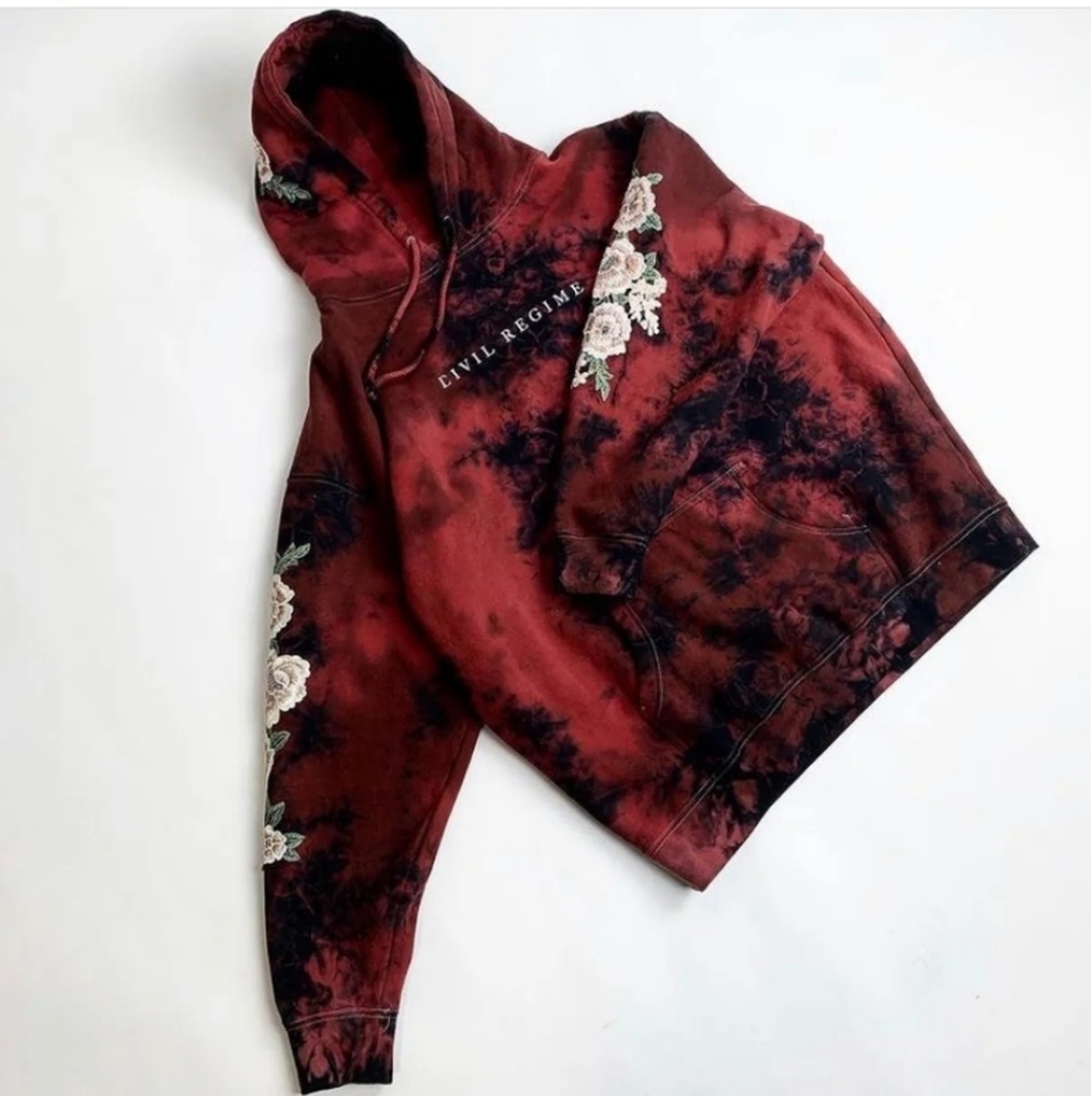 Civil regime white rose hoodie